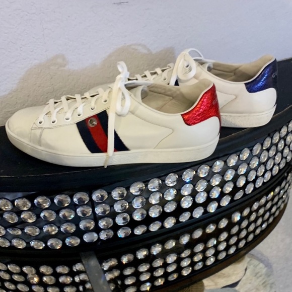 Gucci Women’s Ace White Leather Sneaker, size 39/9 - Picture 9 of 12